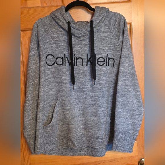 Calvin Klein Tops - Calvin Klein Gray Logo Hoodie